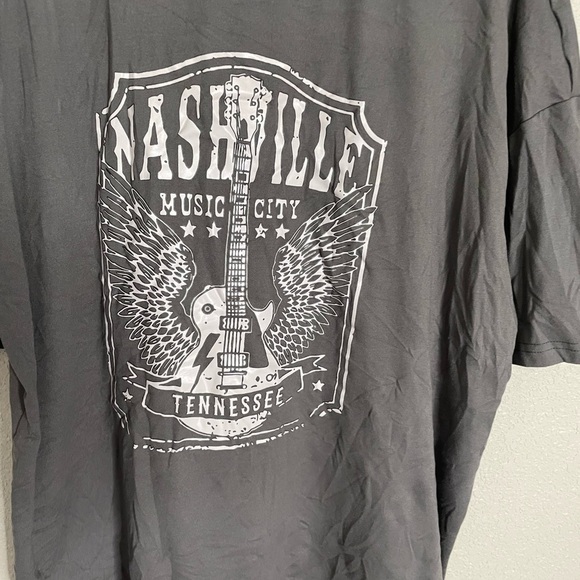 Nashville Tennessee Gray Graphic T Shirt Soft Medium - Picture 3 of 6